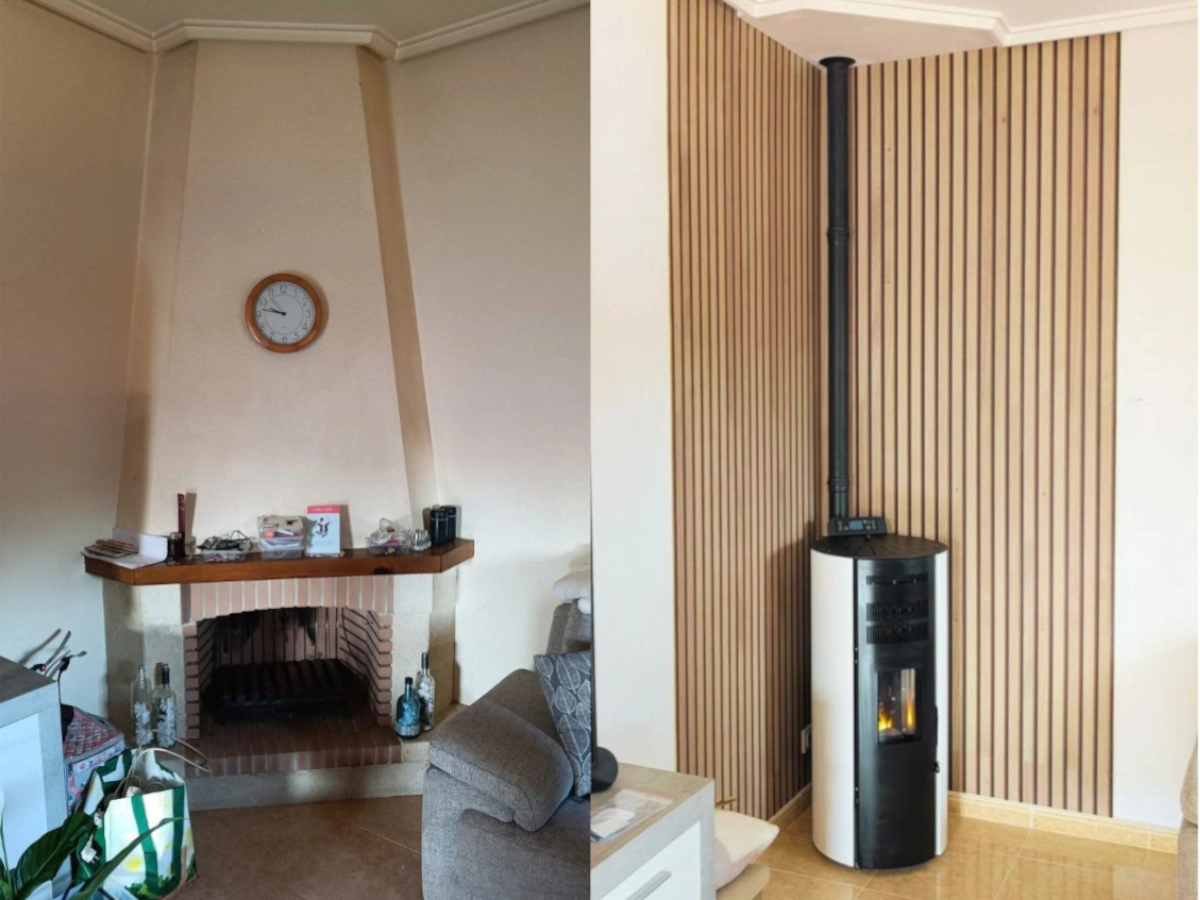 Remove a fireplace install free standing pellet stove