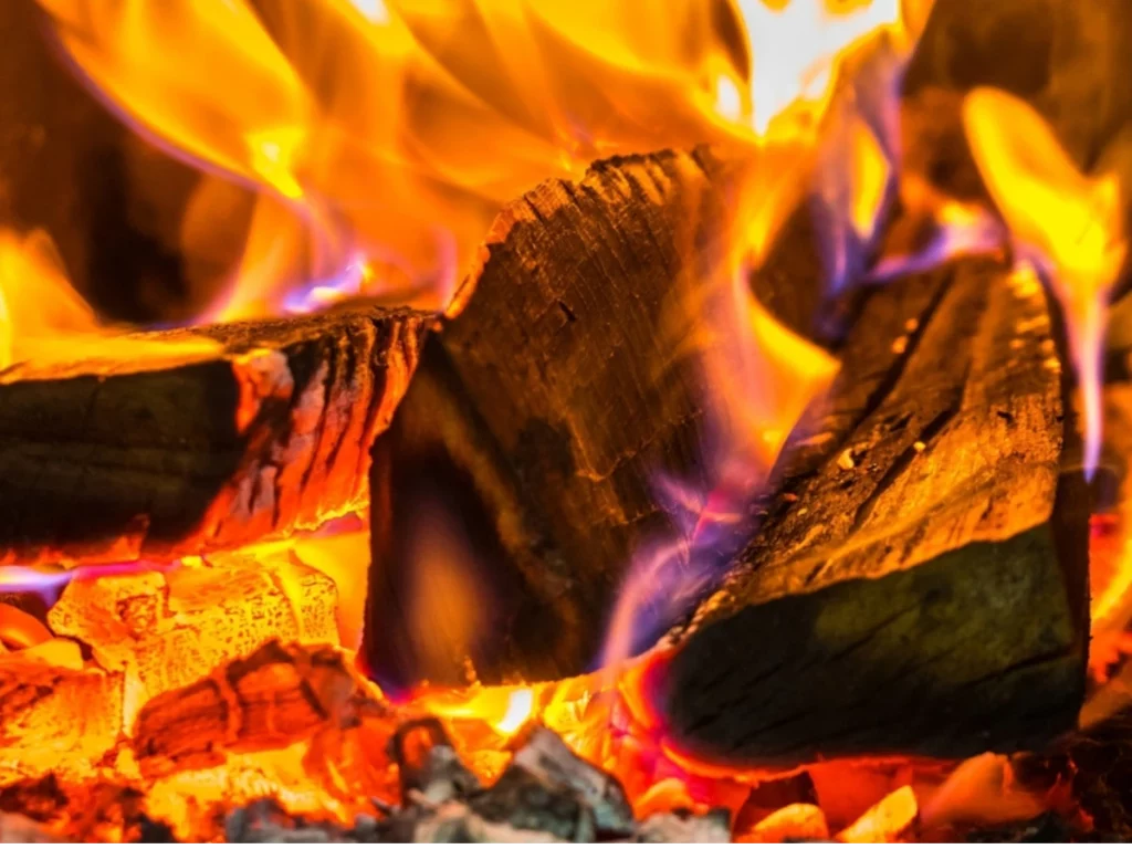 burning logs